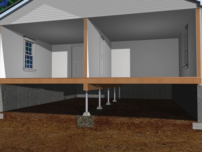 Crawl Space Jacks Installed by Authorized Foundation 