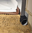 A crawl space encapsulation and insulation system, complete with drainage matting for flooded crawl spaces in Brantford