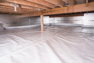 A complete crawl space vapor barrier in Cambridge installed by our contractors
