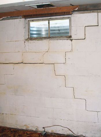 severe bowing and buckling of foundation walls in Niagara Falls