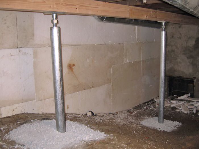 Awesome Basement Support Jacks Part - 12: ... A System Of Crawl Space Support Posts Adding Structural Support To A Crawl Space In Acton ...