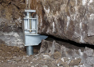 A properly installed foundation push pier system in Oakville repaired by our foundation contractors.