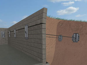 A graphic illustration of a foundation wall system installed in Tillsonburg