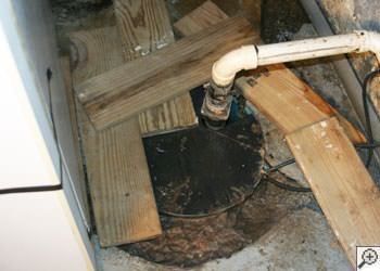 An ugly, clogged sump pump system in Cambridge, Ontario