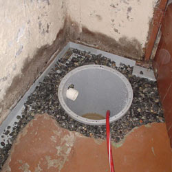 Installing a sump in a sump pump liner in a Burlington home