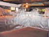 radiant heat barrier with vapor barrier for basement walls ready for finishing in Georgetown