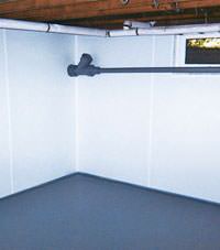 Plastic basement wall panels installed in a Milton, Ontario home