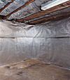An energy efficient radiant heat and vapor barrier for a Acton basement finishing project