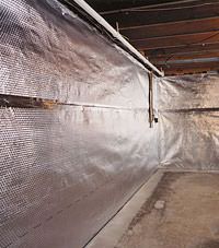 Radiant heat barrier and vapor barrier for finished basement walls in Milton, Ontario
